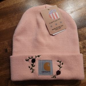Hand embroidered pink carhartt hat